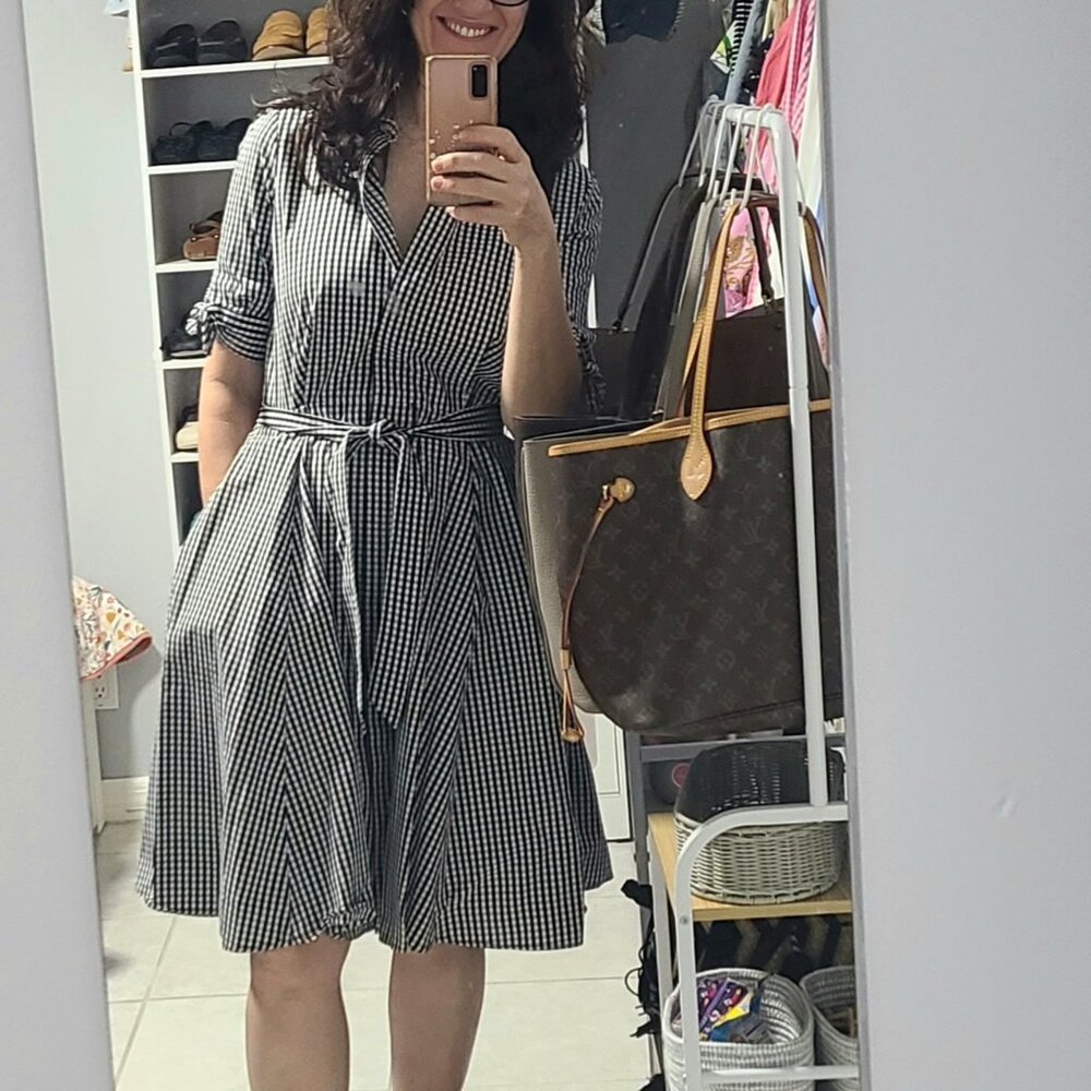 CALVIN KLEIN Gingham Preppy Dress